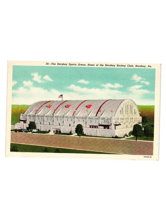 Genuine Curteich Other - Vintage Hershey Sports Arena Postcard Hershey PA American Art Listing Rare